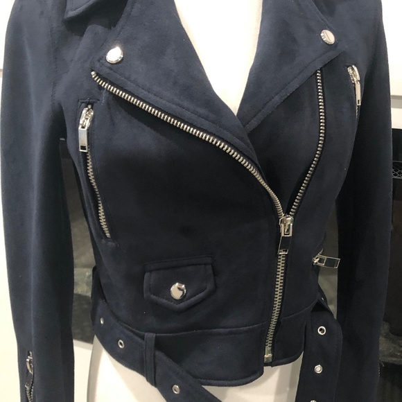 Zara faux suede biker jacket - Picture 1 of 4
